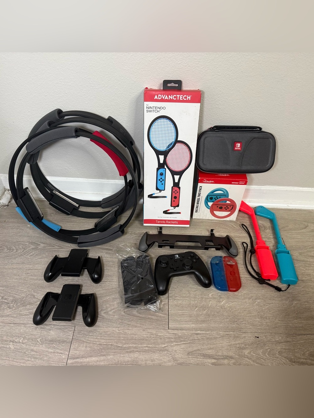 Nintendo Switch Accessories Bundle – Ring Fit, Pro Controller, Sports Set & Case